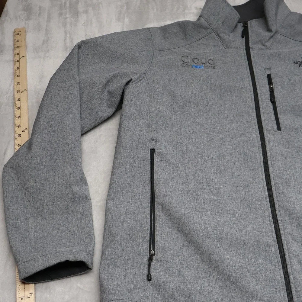 North Face Jacket Mens XL Grey WindWall Apex Barrier Softshell Full Zip LOGO